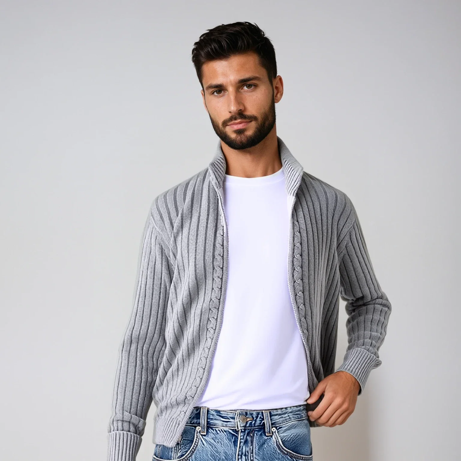 Cavira | Cardigan Maglia Autunnale con Zip - Image 3