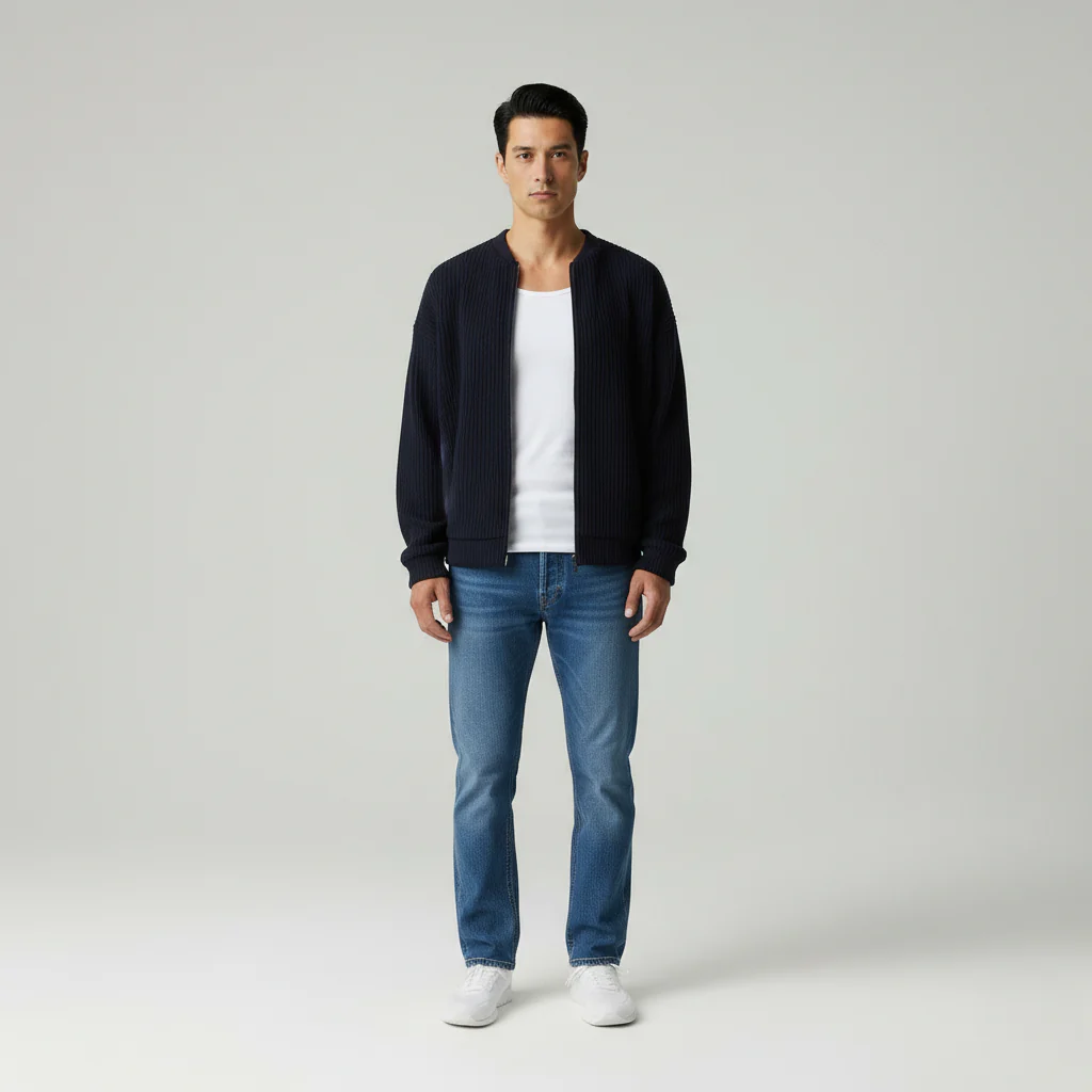 Cavolo | Cardigan con Zip e Collo Alto - Image 3