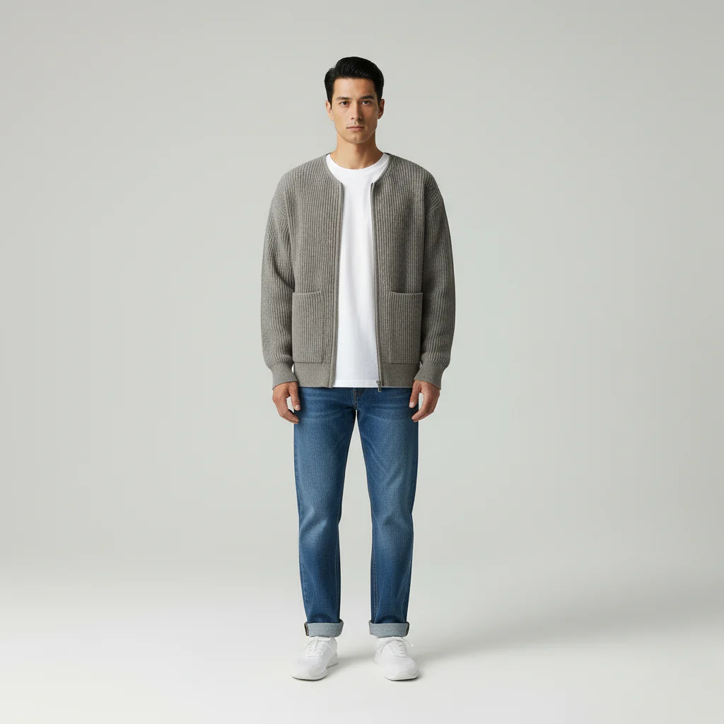 Cavolo | Cardigan con Zip e Collo Alto - Image 4