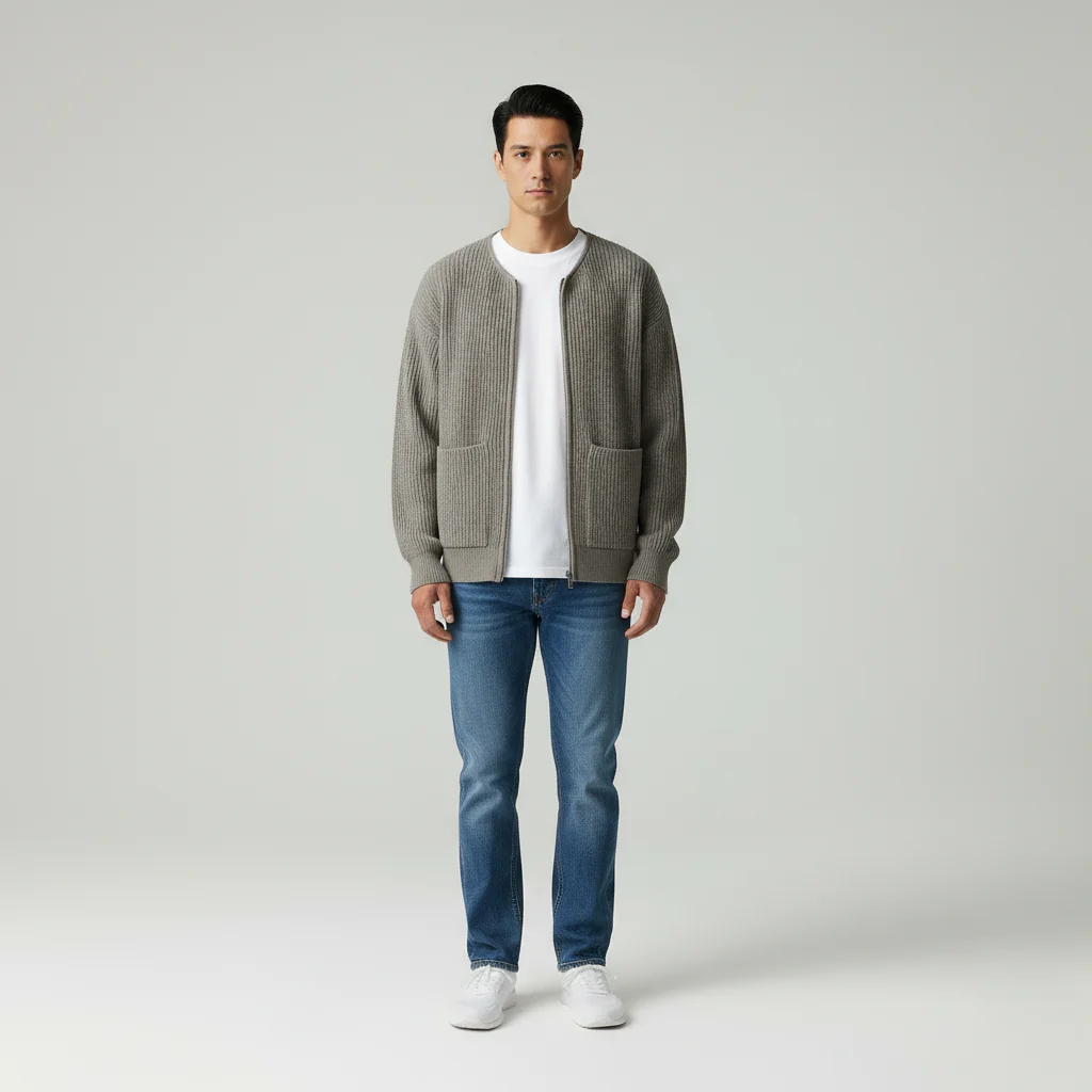 Cavolo | Cardigan con Zip e Collo Alto - Image 7