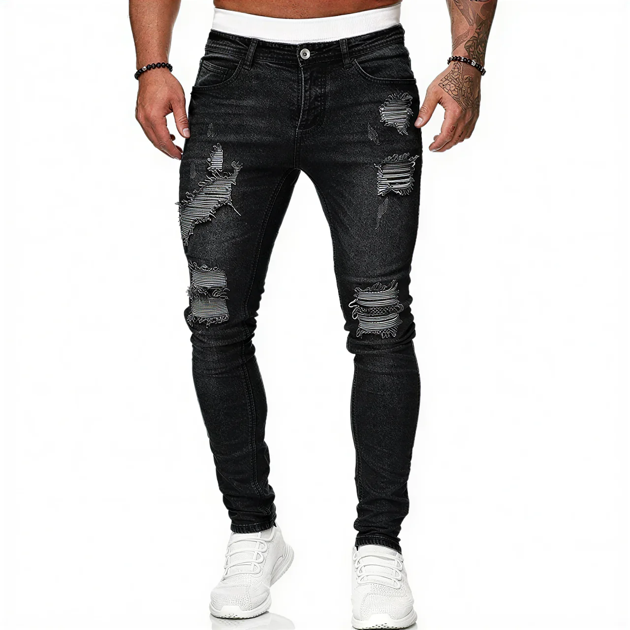 Dario | Jeans Skinny in Denim Strappato - Image 3