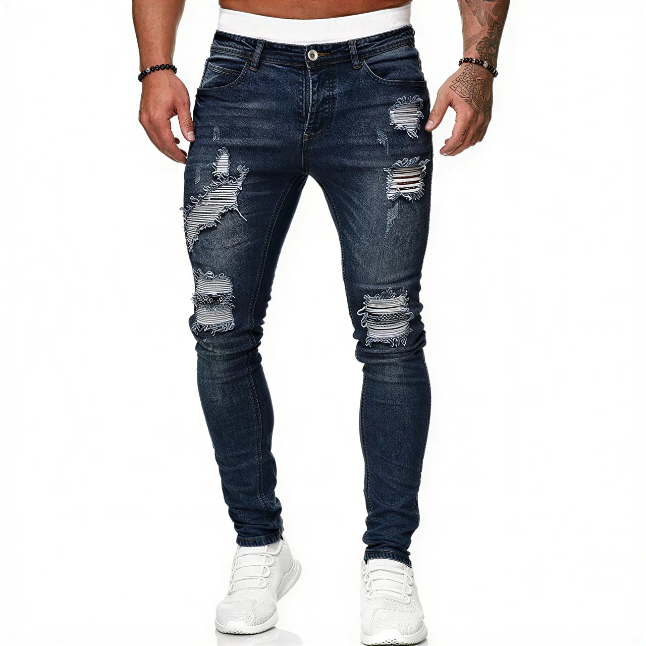 Dario | Jeans Skinny in Denim Strappato - Image 5