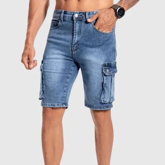 Dino | Pantaloncini Cargo Denim Con Tasche Laterali - Image 5
