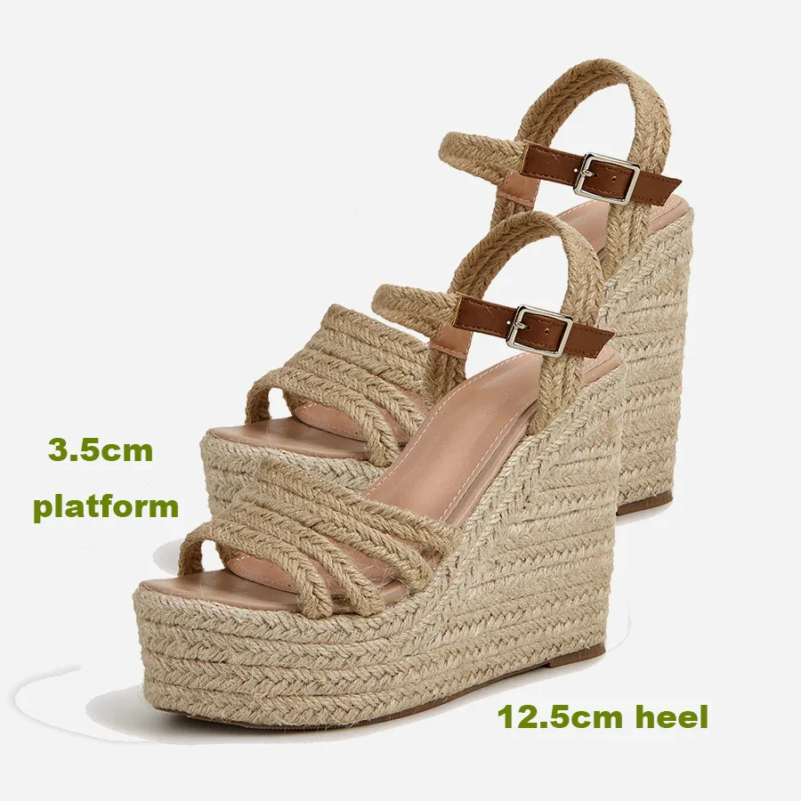 Eccina | Espadrillas Con Zeppa Peep Toe Piattaforma - Image 5