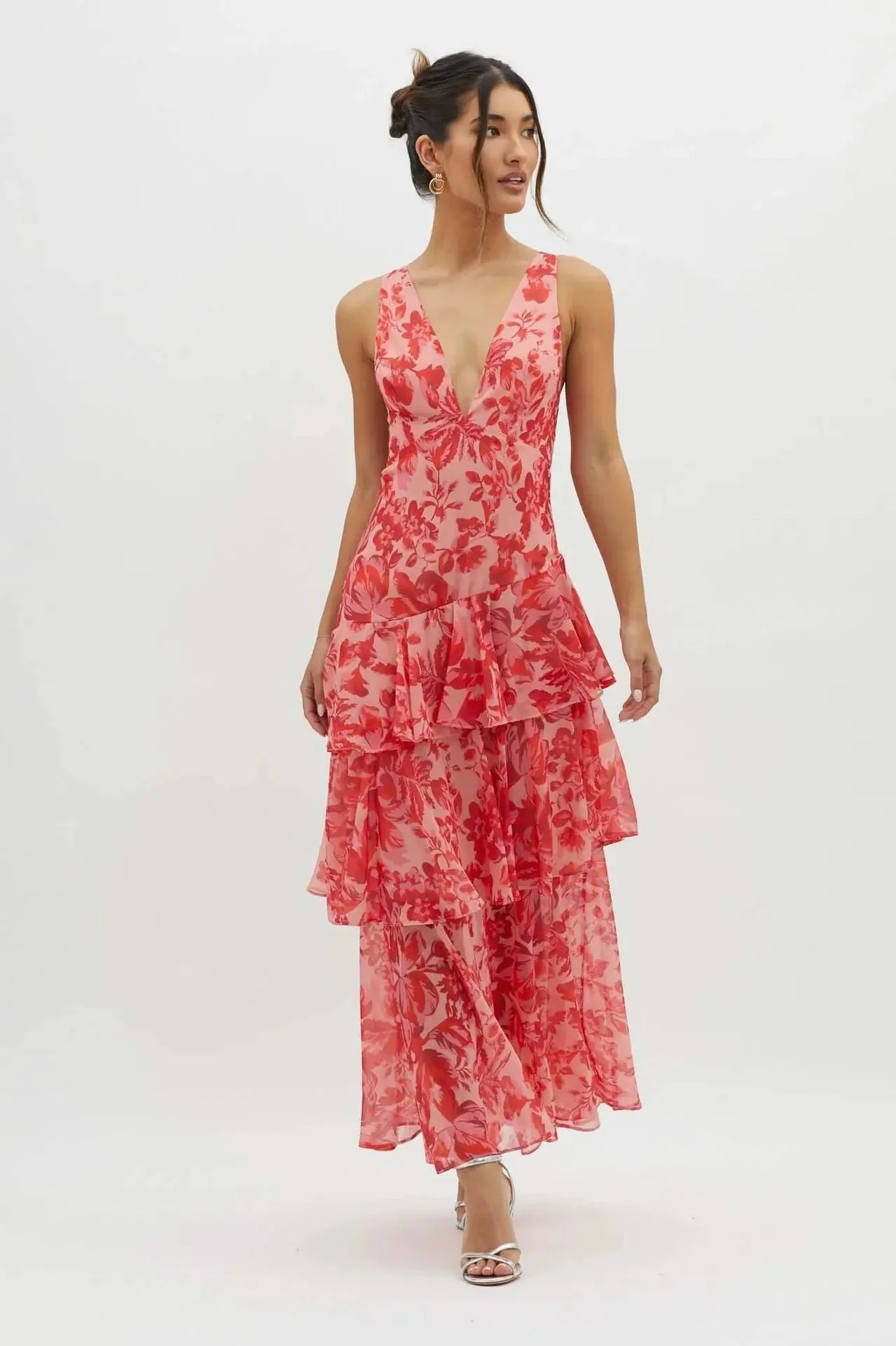 Elda | Abito Lungo Estivo in Chiffon Turchese e Zaffiro - Image 10