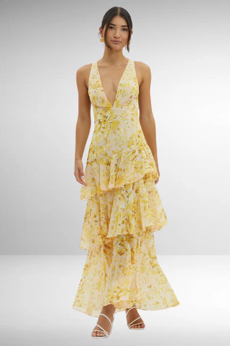 Elda | Abito Lungo Estivo in Chiffon Turchese e Zaffiro - Image 12