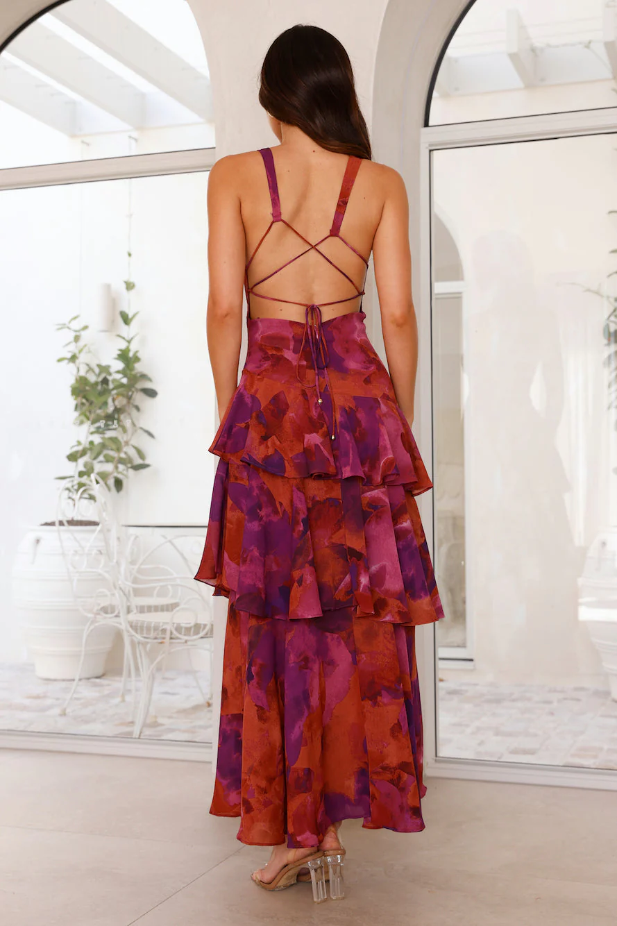 Elda | Abito Lungo Estivo in Chiffon Turchese e Zaffiro - Image 9