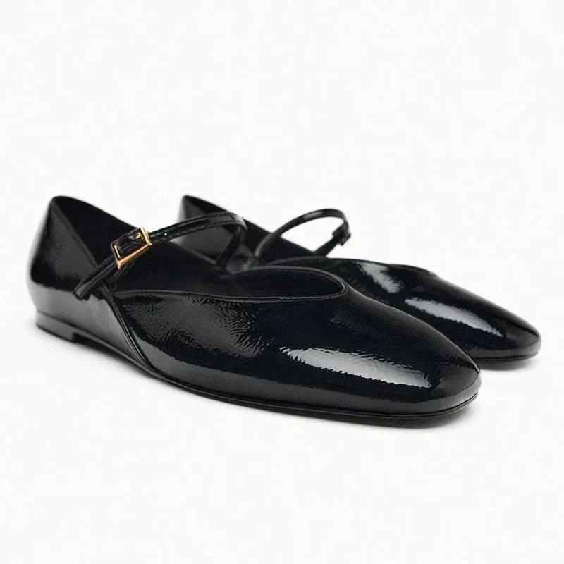 Kara | Ballerine Nere Verniciate Comode - Image 4