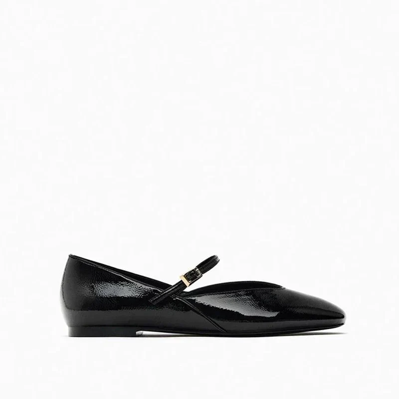 Kara | Ballerine Nere Verniciate Comode - Image 5