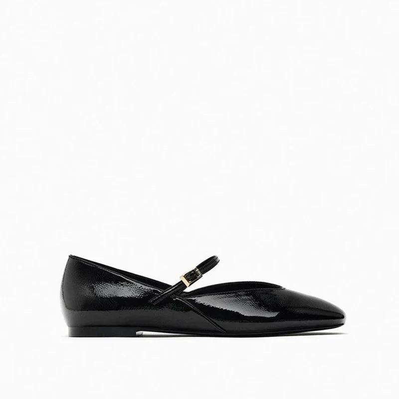Kara | Ballerine Nere Verniciate Comode - Image 7