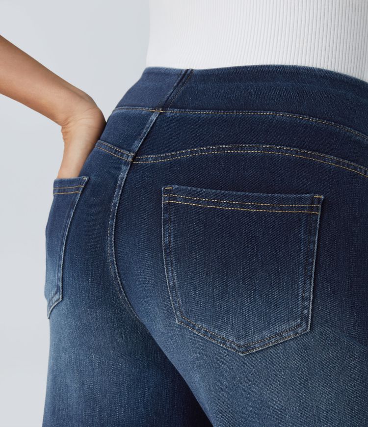 Lento | Jeans Elasticizzati a Gamba Larga - Image 7