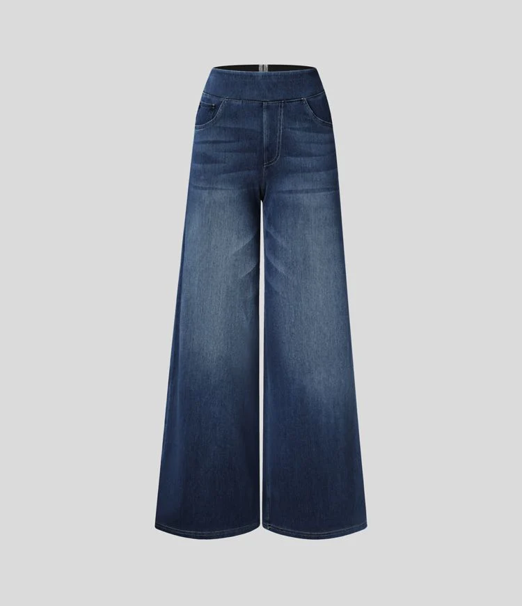 Lento | Jeans Elasticizzati a Gamba Larga - Image 9