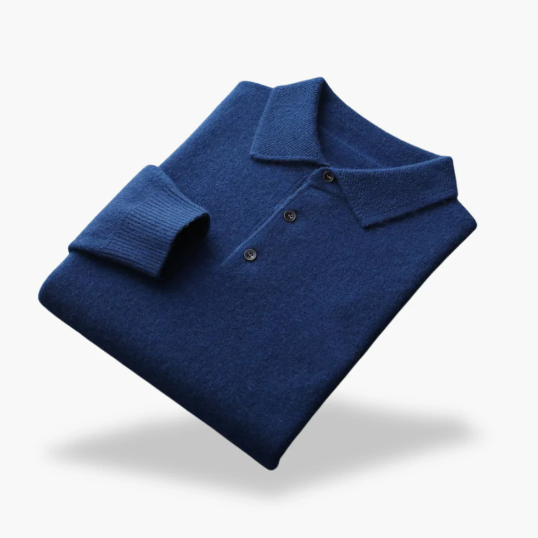 Maglione Polo In Lana Blu Per Uomo | Zelvian - Image 4