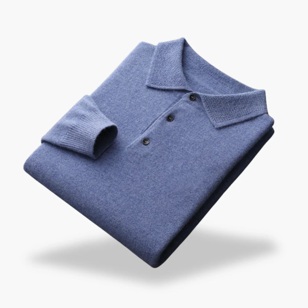 Maglione Polo In Lana Blu Per Uomo | Zelvian - Image 5