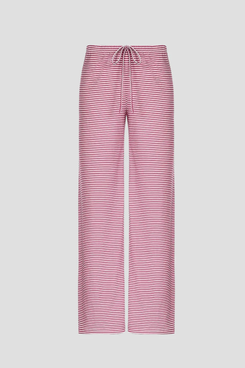 Panta | Pantaloni Coulisse Stampa Righe Orizzontali - Image 4