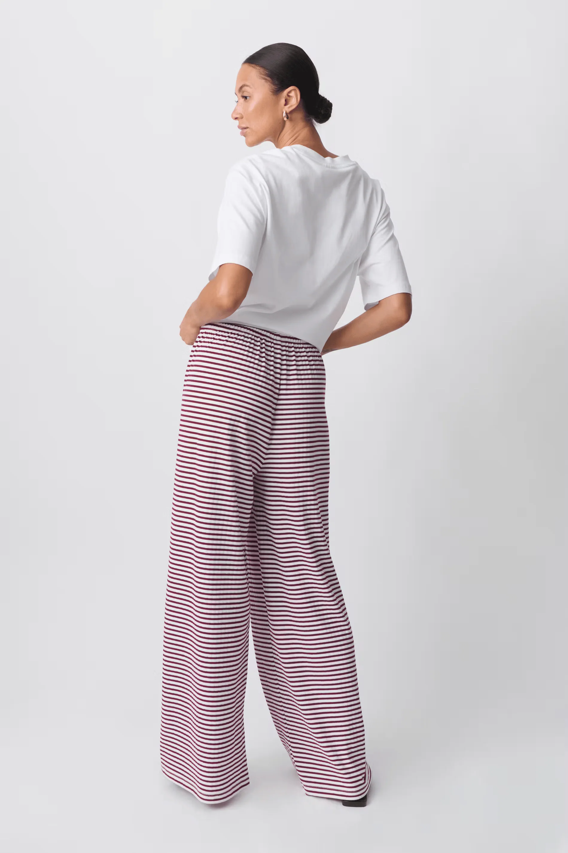 Panta | Pantaloni Coulisse Stampa Righe Orizzontali - Image 7