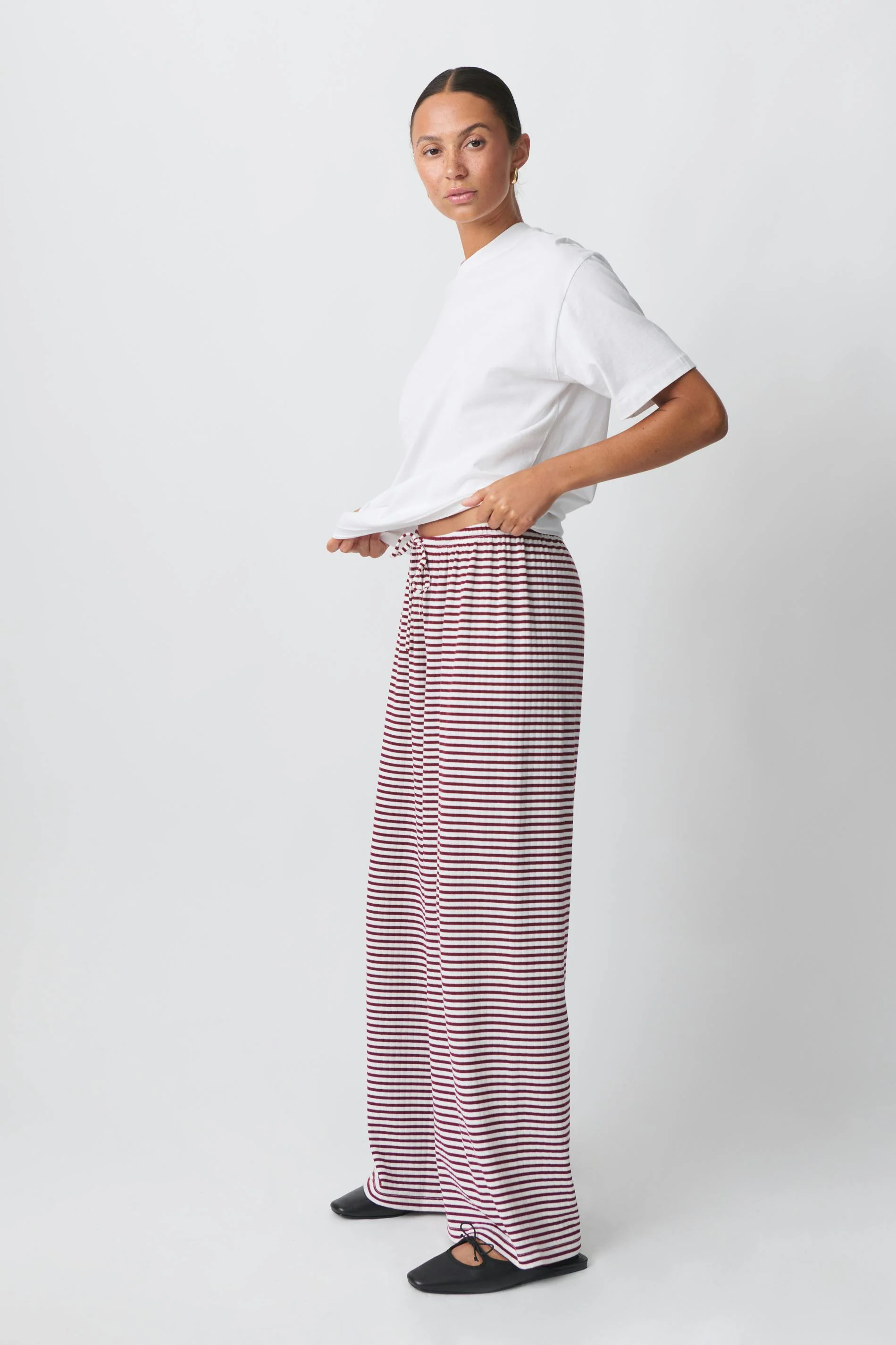 Panta | Pantaloni Coulisse Stampa Righe Orizzontali - Image 8