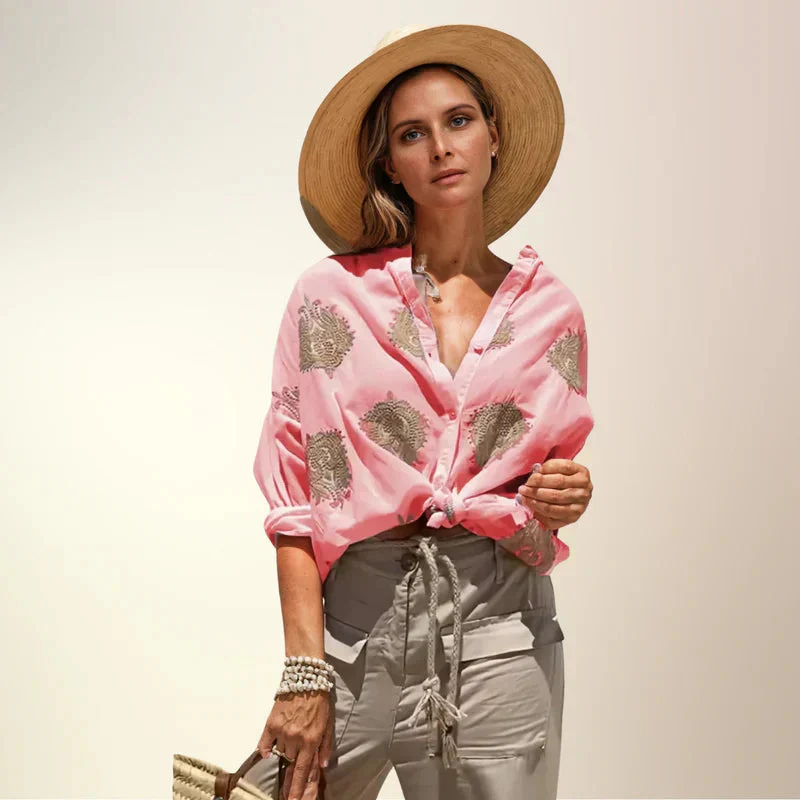 Soletta | Blusa Floreale con Ricami Dorati - Image 4
