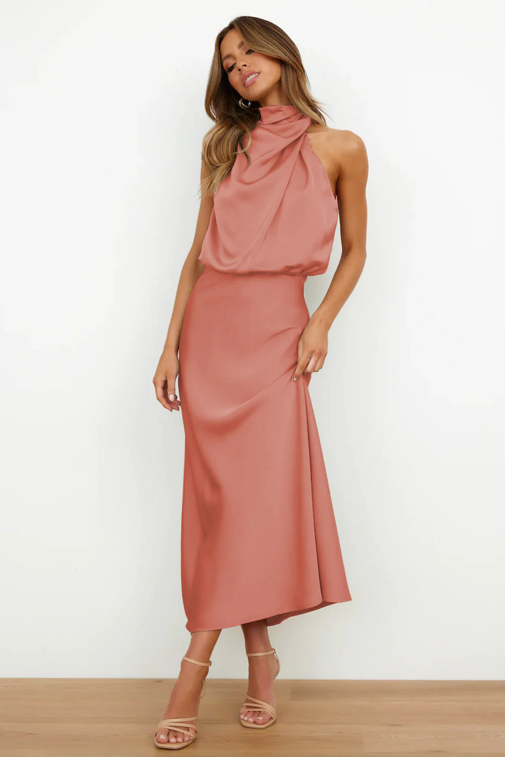 Vestito Lungo in Raso Elegante Per Donna | Veloria - Image 13